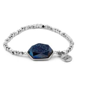 RETAIL $50 Kinsley Armelle Andrea Coll. Silver Ondine Blue Quartz Bracelet